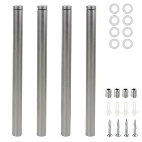 Extra Long Glass Standoff Bolts 0.75" Dia Advertising Screw Nails 10-inch/25.5cm Length Wall Sign Standoff for Acrylic Signs -4pcs