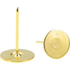 uxcell 30Pcs Upholstery Tacks, 19mmx30mm Flat Head Decorative Furniture Nails Thumb Tack for Furniture Sofa Headboards, Gold