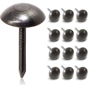 200 PCS Black Upholstery Tack Thumb Tacks Push Pins, Metal Decorative Tacks Tack Nails for Furniture Cork Board Wall - 0.3" x 0.5"