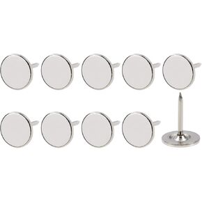 METALLIXITY Upholstery Nail Tacks (9.5x10x1.2mm) 25Pcs, Iron Flat Head Push Pins - for House Construction, Home Kitchen Furniture, Silver Tone