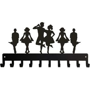 Irish Dance Troupe with Couple - Sports Medal Hanger Display - 14.5 inches with 10 Hooks - Made in The USA