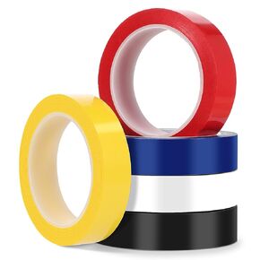 MAQUITA 5 Rollos Floor Vinyl Tape 1 Inch x 60 yd Floor Marking Tape Court Tape Outdoor Playing Field Marking Equipment for Athletics Social Distancing
