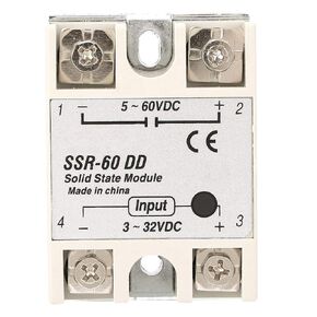 Solid State Relay, DcDc Solid State Relay SSR60Dd 60A 3-32V DC to 5-110V DC SSR