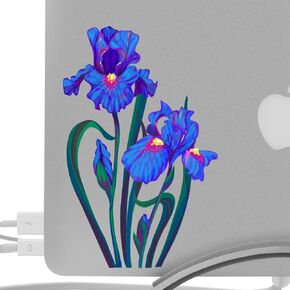 Colorful Iris Flower 8 Inch Decal - Artistic Full Color Post Impressionist Painted Style - Fits MacBooks, Laptops, or Cars - for Indoor or Outdoor