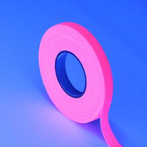 Neon Gaffer Cloth Tape, UV Blacklight Glow in The Dark Party Supplies, UV Reactive Gaffers Tape for Neon Party Decorations, 2/5 inch x 66 Feet - Fluorescent Pink