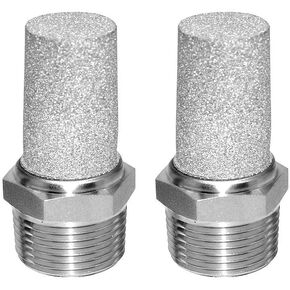 Beduan 316 Stainless Steel Air Pneumatic Mufflers 3/4 NPT Male Thread Sintered Exhaust Muffler Silencer Protruding(Pack of 2)