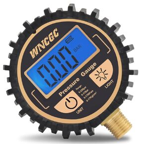 Digital Tire Pressure Gauge with 1/4" NPT Bottom Connector, Air Pressure Gauge for Car Tire, 0-250 PSI, Resolution 0.1 PSI