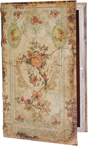 Fake Book Box Decorative Vintage Book Shaped Trinket Storage Box Leather Embossed Reddish Brown-24A-005 in Kuwait