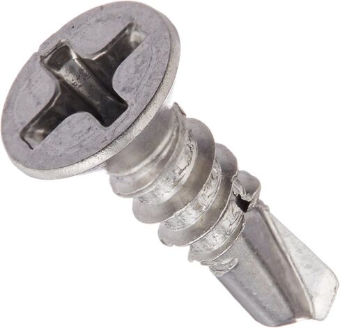 Small Parts 0608KPF410 410 Stainless Steel Self-Drilling Screw, Plain Finish, 82 Degree Flat Head, Phillips Drive, #2 Drill Point, #6-20 Thread Size, 1/2" Length (Pack of 50) in Saudi Arabia