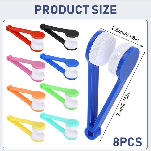8 Pcs Glasses Cleaner, Microfiber Spectacles Sunglass Cleaner Tool, Mini Sun Glasses Cleaner Brush, Eyeglasses Cleaner Cleaning Clip for Peeps Eyeglass, Sunglasses and Eye Glasses in Saudi Arabia
