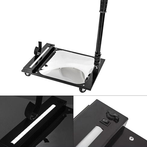 مرآة فحص أسفل السيارة، مع ضوء LED، مرآة فحص أسفل السيارة مقاس 12 بوصة مع عجلات، مرآة أمان بمقبض قابل للسحب قابل للتعديل 50-110 سم، فحص السيارات والآلات والمستودعات والمدارس in Kuwait