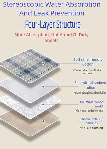 ملحقات الكراسي المتحركة، وسائد كرسي مقاومة للماء لوسادة سلس البول لكبار السن، وسادات مقاومة للماء، وسادة حماية قابلة للغسل لكبار السن، وسادات الكراسي، وسادات التبول للبالغين، 4 طبقات ناعمة (19.68 * 27.56 بوصة) in Kuwait