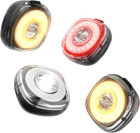 نظام إضاءة الدراجة الذكي Lumos Firefly - مزامنة ضوء LED الأمامي والخلفي | سطوع مخصص، نمط الفلاش، وضع النهار/الليل | إشارات الانعطاف | أضواء الفرامل | إكسسوارات دراجات الركوب الليلي للرجال والنساء in Kuwait