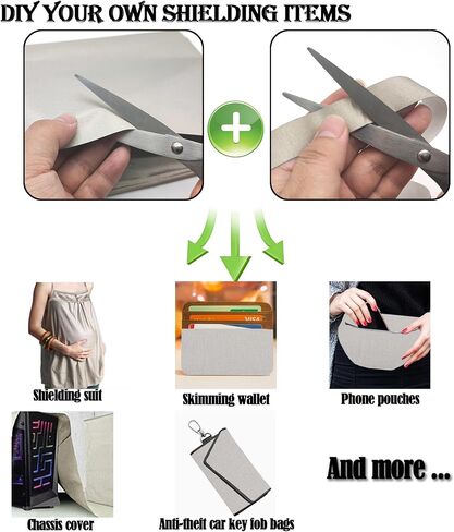 Faraday Fabric EMP Proof, Copper/Nickel/Poly Shielding Cloth,Military Grade Conductive Fabric 43"W*39"L Faraday Tape 78" - for DIY Faraday Bags/Cage/Box/Blanket/maternity wear/curtains/case covers. in Saudi Arabia
