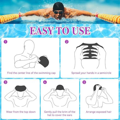 24 Pcs Unisex Adult Silicone Swim Cap for Men Women Waterproof Swimming Hat Durable Non Slip Swimming Pool Cap Elastic Wrinkle Free Swimming Cap for Men Women Training and Racing Long and Short Hair in Saudi Arabia