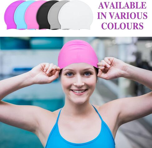 24 Pcs Unisex Adult Silicone Swim Cap for Men Women Waterproof Swimming Hat Durable Non Slip Swimming Pool Cap Elastic Wrinkle Free Swimming Cap for Men Women Training and Racing Long and Short Hair in Saudi Arabia