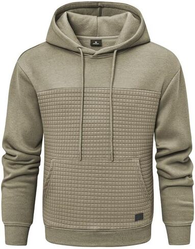 JMIERR Men's Hooded Sweatshirt Casual Long Sleeve Drawstring Waffle Pullover Hoodies with Pockets in Saudi Arabia