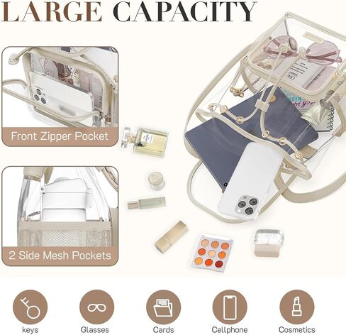 Missnine Clear Backpack for Stadium Events, Thick PVC Mini Clear Bag Stadium Approved for Concert Work Sports Events Games Festivals Travel in Saudi Arabia