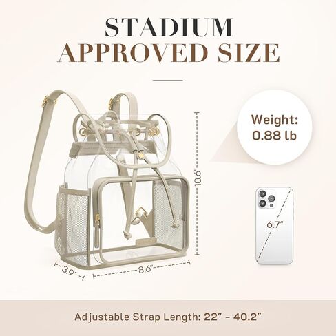 Missnine Clear Backpack for Stadium Events, Thick PVC Mini Clear Bag Stadium Approved for Concert Work Sports Events Games Festivals Travel in Saudi Arabia