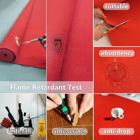 2024New Red Carpet Runner for Party,300GSM 2.6x15ft Flame Retardant Non-Slip Rug for Prom,Wedding Aisle, Graduation,Indoor Outdoor Events Decorations in Saudi Arabia