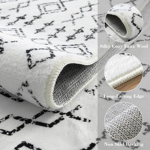 سجادة وونيتار قابلة للغسل في الغسالة، 2'6" × 10' سجادة عداء المدخل بوهو غير قابلة للانزلاق، عداء مدخل مدعوم بالمطاط الهندسي القبلي، سجاد عداء طويل جدًا لغرفة المعيشة وغرفة النوم in Kuwait