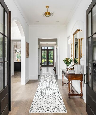 سجادة وونيتار قابلة للغسل في الغسالة، 2'6" × 10' سجادة عداء المدخل بوهو غير قابلة للانزلاق، عداء مدخل مدعوم بالمطاط الهندسي القبلي، سجاد عداء طويل جدًا لغرفة المعيشة وغرفة النوم in Kuwait