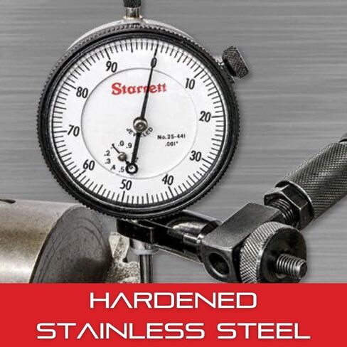 Starrett 25 Series Dial Indicator with Jewel Bearings and Lug-On-Center Back - White Face, 0-.500" Range, 0-50-0 Balanced Dial, 001" Graduations - 25-341/5J in Saudi Arabia