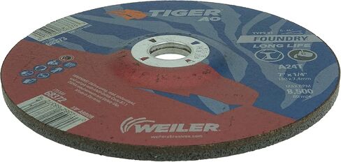 Weiler 68376 9" x 1/4" Tiger AO Type 27 Grinding Wheel A24T 7/8 A.H, (Pack of 10) in Saudi Arabia