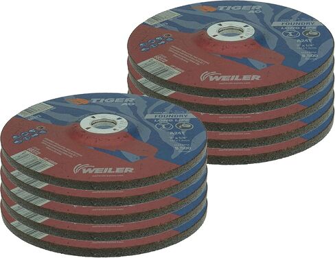 Weiler 68376 9" x 1/4" Tiger AO Type 27 Grinding Wheel A24T 7/8 A.H, (Pack of 10) in Saudi Arabia