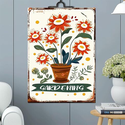 مجموعة عتيقة من البستنة مقاس 8 × 12 بوصة مكونة من 6 علامات معدنية للفناء والقصدير وعلامات للحديقة وديكورات منزلية للحفلات وملصقات من الألومنيوم لديكور جدران المنزل in Kuwait