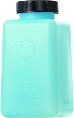 Square Storage Bottle with lid ESD safe, Static dissipative, Blue Bottle. Average surface resistivity of 10^9 to 10^10. Will dissipate a charge of 5000 volts in +/-2 secs. 6oz in Saudi Arabia