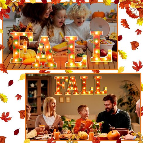 ديكور الخريف - ديكورات الخريف للمنزل - 4 أحرف مضيئة LED "FALL" للمنزل وعيد الشكر ورف طاولة الخريف لوازم ديكور الحفلات الداخلية in Kuwait