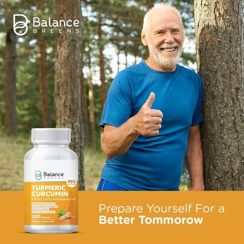 Turmeric Curcumin (95% Curcuminoids) + Black Garlic with Bioperine Black Pepper: The Ultimate Absorption Powerhouse Pills by Balance Breens in Kuwait