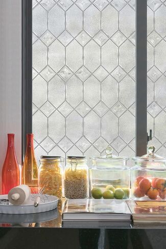 Artscape Old English | Window Privacy Film Textured Glass Pattern | Non-Adhesive & UV Protection | Easy to Apply & Removable | 24 x 36 inches | Made in USA in Saudi Arabia