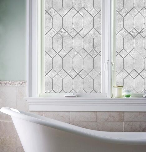 Artscape Old English | Window Privacy Film Textured Glass Pattern | Non-Adhesive & UV Protection | Easy to Apply & Removable | 24 x 36 inches | Made in USA in Saudi Arabia
