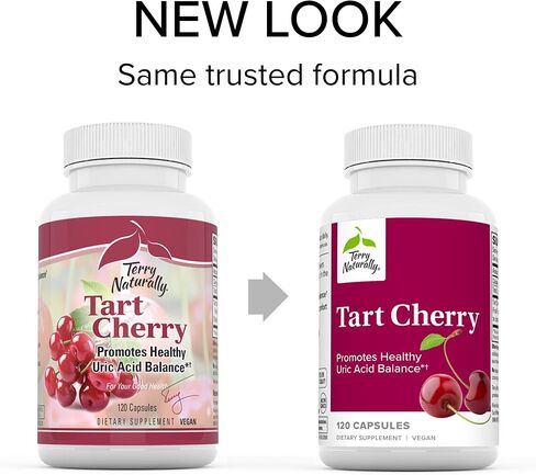 تيري تارت الكرز الطبيعي - 120 كبسولة - يعزز التوازن الصحي لحمض البوليك - غير معدل وراثيًا، نباتي، خالي من الغلوتين - 60 وجبة in Kuwait