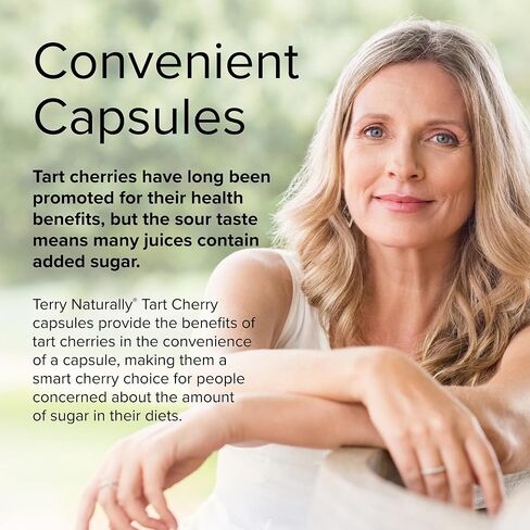 تيري تارت الكرز الطبيعي - 120 كبسولة - يعزز التوازن الصحي لحمض البوليك - غير معدل وراثيًا، نباتي، خالي من الغلوتين - 60 وجبة in Kuwait