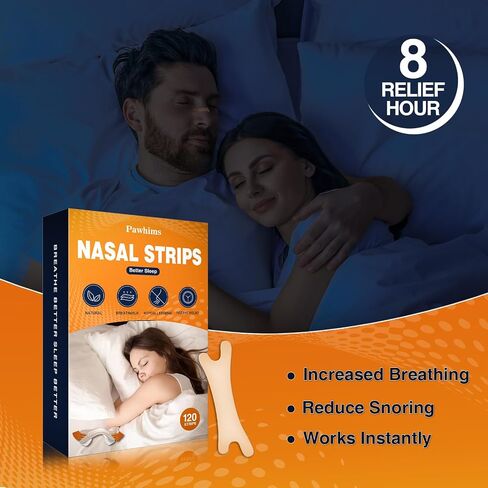 Nasal Strips for Snoring, 120 Count Extra Strength Nose Strips for Breathing, Stronger Anti Snoring Nose Tape for Less Snoring, Effective Solution to Relief Nasal Congestion in Saudi Arabia
