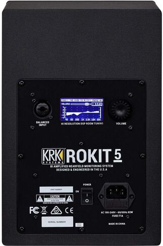 شاشة استوديو KRK ROKIT 5 G4 مقاس 5 بوصات ثنائية الاتجاه مع لوحة عزل (صغيرة) وحزمة كابل XLR in Kuwait
