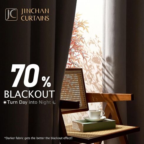 jinchan Linen Textured 75% Blackout Curtain 54 Inch Length for Living Room Room Darkening Thermal Insulated Grommet Top Window Drape for Bedroom 38x54 Grey 1 Panel in Saudi Arabia