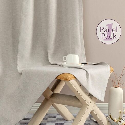 jinchan Linen Textured 75% Blackout Curtain 54 Inch Length for Living Room Room Darkening Thermal Insulated Grommet Top Window Drape for Bedroom 38x54 Grey 1 Panel in Saudi Arabia