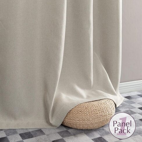 jinchan Linen Textured 75% Blackout Curtain 54 Inch Length for Living Room Room Darkening Thermal Insulated Grommet Top Window Drape for Bedroom 38x54 Grey 1 Panel in Saudi Arabia