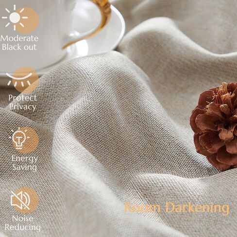 jinchan Linen Textured 75% Blackout Curtain 54 Inch Length for Living Room Room Darkening Thermal Insulated Grommet Top Window Drape for Bedroom 38x54 Grey 1 Panel in Saudi Arabia