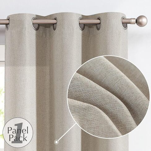 jinchan Linen Textured 75% Blackout Curtain 54 Inch Length for Living Room Room Darkening Thermal Insulated Grommet Top Window Drape for Bedroom 38x54 Grey 1 Panel in Saudi Arabia