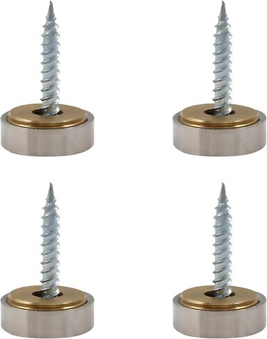 4 PCS Satin Nickle Screw Covers Caps Solid Brass Decorative Mirror Screws Fasteners, 3/5" Diameter in Saudi Arabia