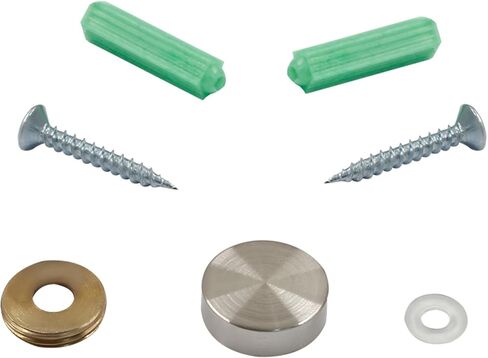 4 PCS Satin Nickle Screw Covers Caps Solid Brass Decorative Mirror Screws Fasteners, 3/5" Diameter in Saudi Arabia