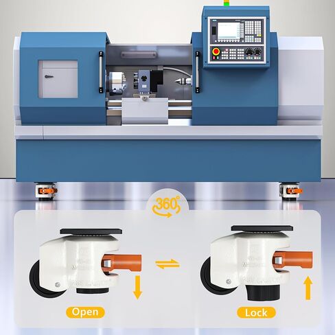 Leveling Casters Heavy Duty Set of 4 Workbench Castor: Adjustable Caster with Ratchet Arm-Retractable Caster for furniture, Shelves, Machine Capacity 2200Lbs in Kuwait