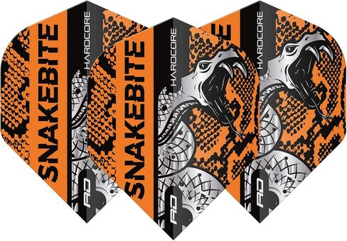 RED DRAGON Snakebite Hardcore Coiled Snake Dart Flights - 3 sets Per Pack (9 Dart Flights in total) in Saudi Arabia