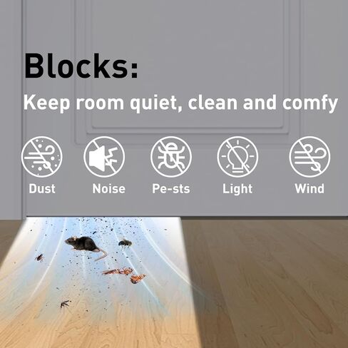 سدادة مسودة الباب لأسفل الباب، حاجز مسودة الباب 36 بوصة يحجب ضوضاء الهواء البارد الساخن لفجوة تصل إلى 1.7 بوصة تحت الباب، يناسب واقي مسودة الباب بعرض 30-36 بوصة، سهل التركيب وقابل للغسل in Kuwait