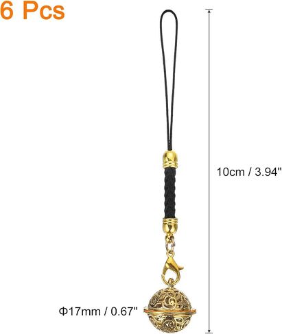 uxcell Cellphone Strap Pendant, Jingle Bells Cellphone Hanging Bells Keychains Lanyards Wrist Strap Decor for DIY Craft, Backpack, Camera Purse in Saudi Arabia